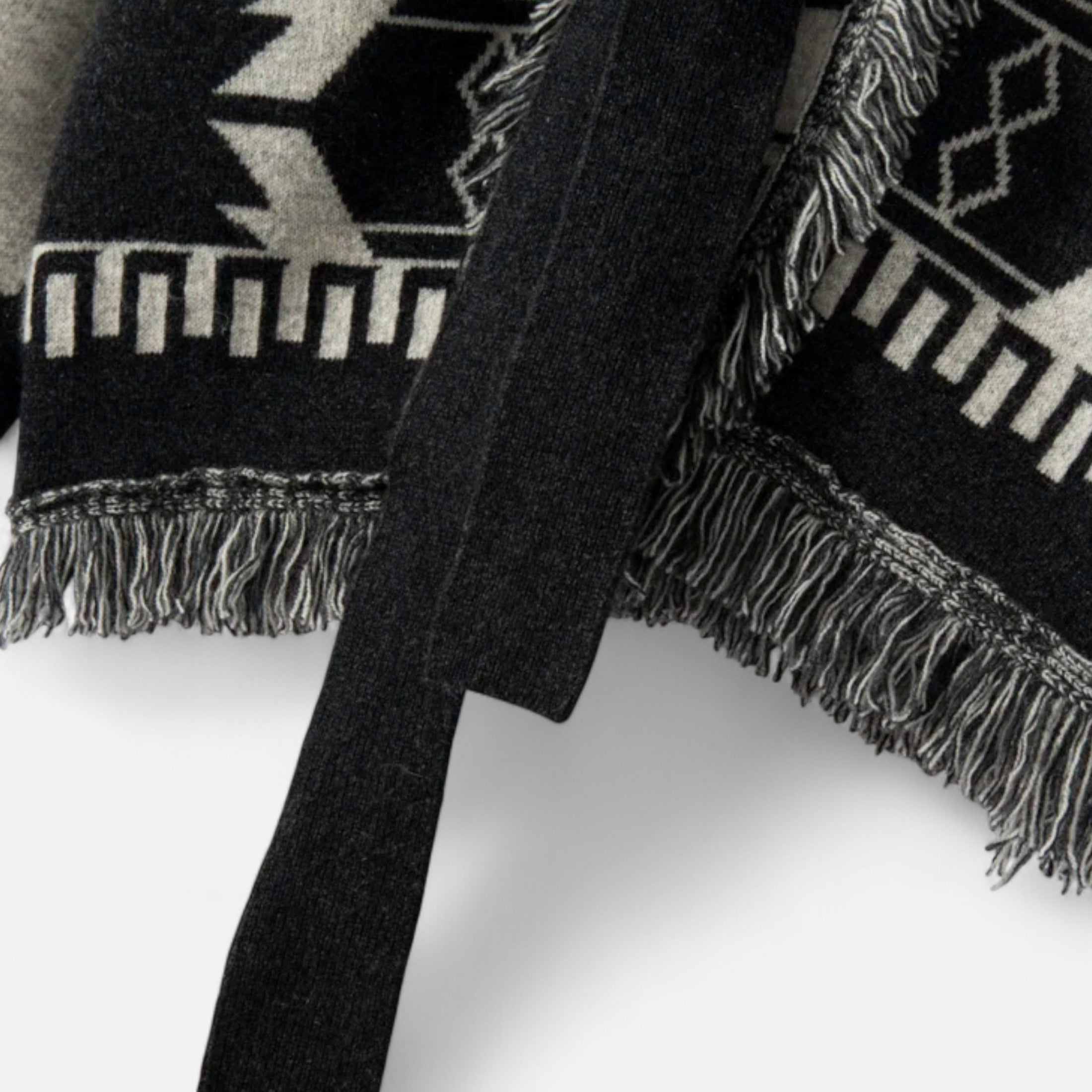 Women's Jacquard Knit Sweater with Pompons