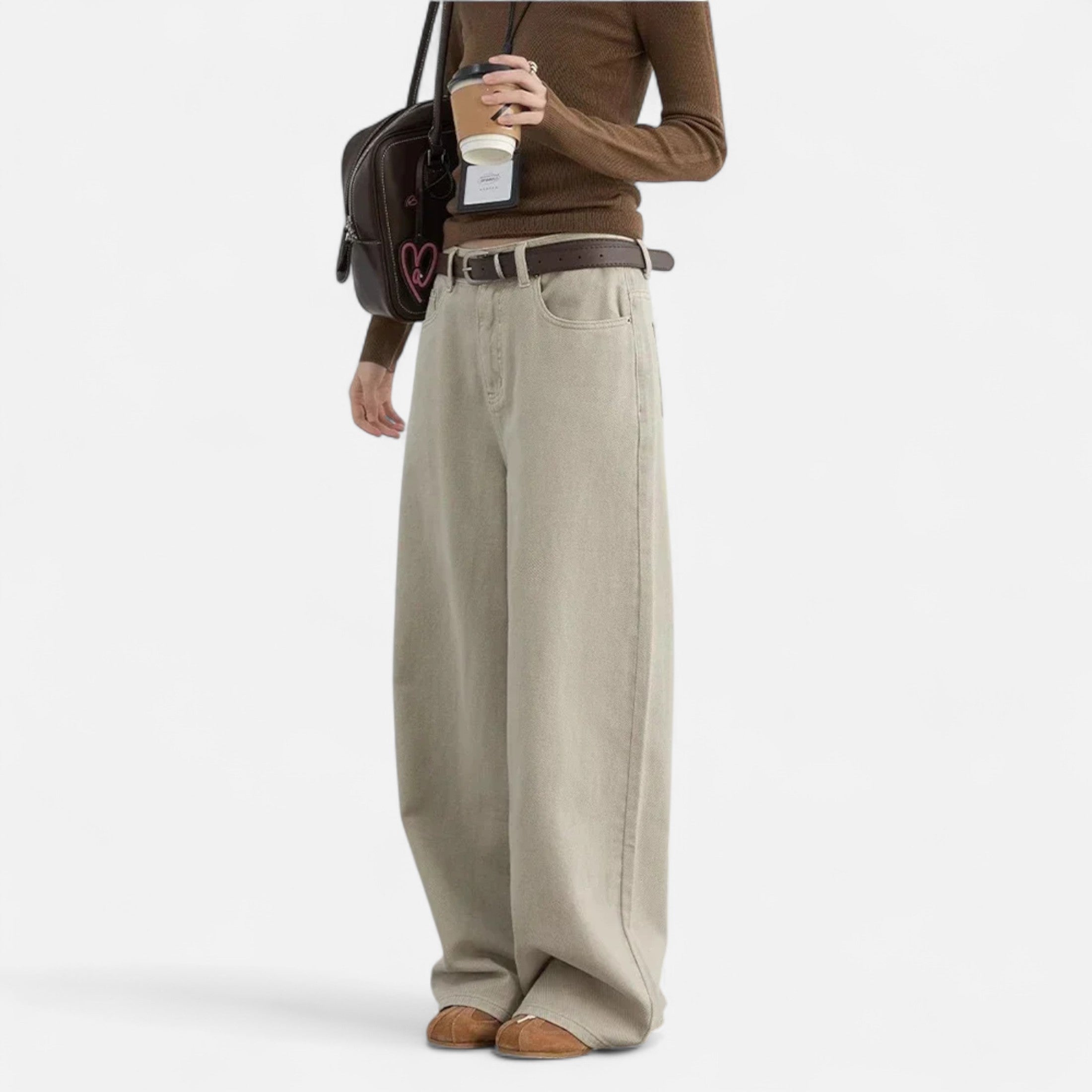 Women's High Waist Wide Leg Cotton Pants