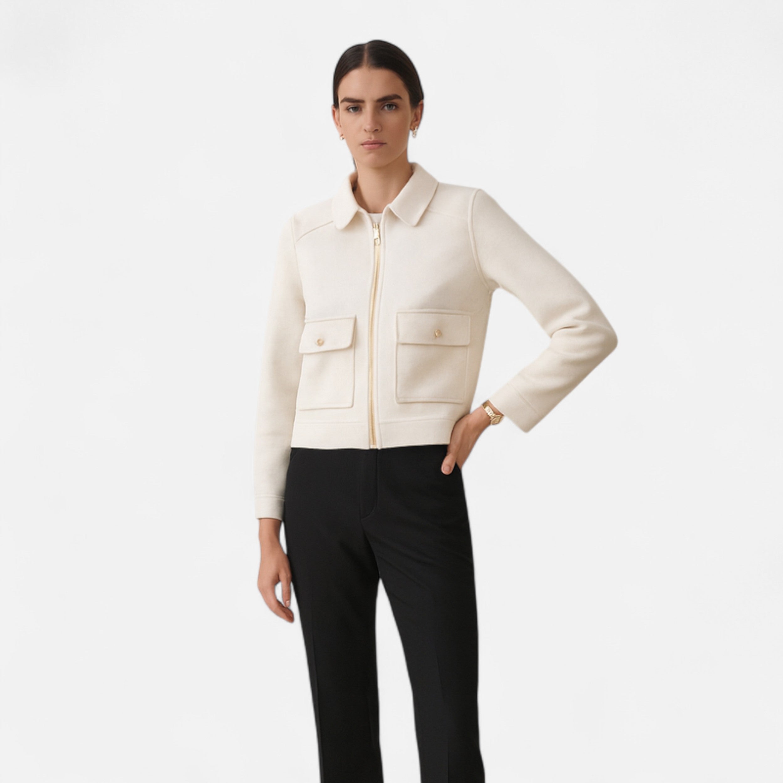 Chic Zip-up Winter Jacket for Women