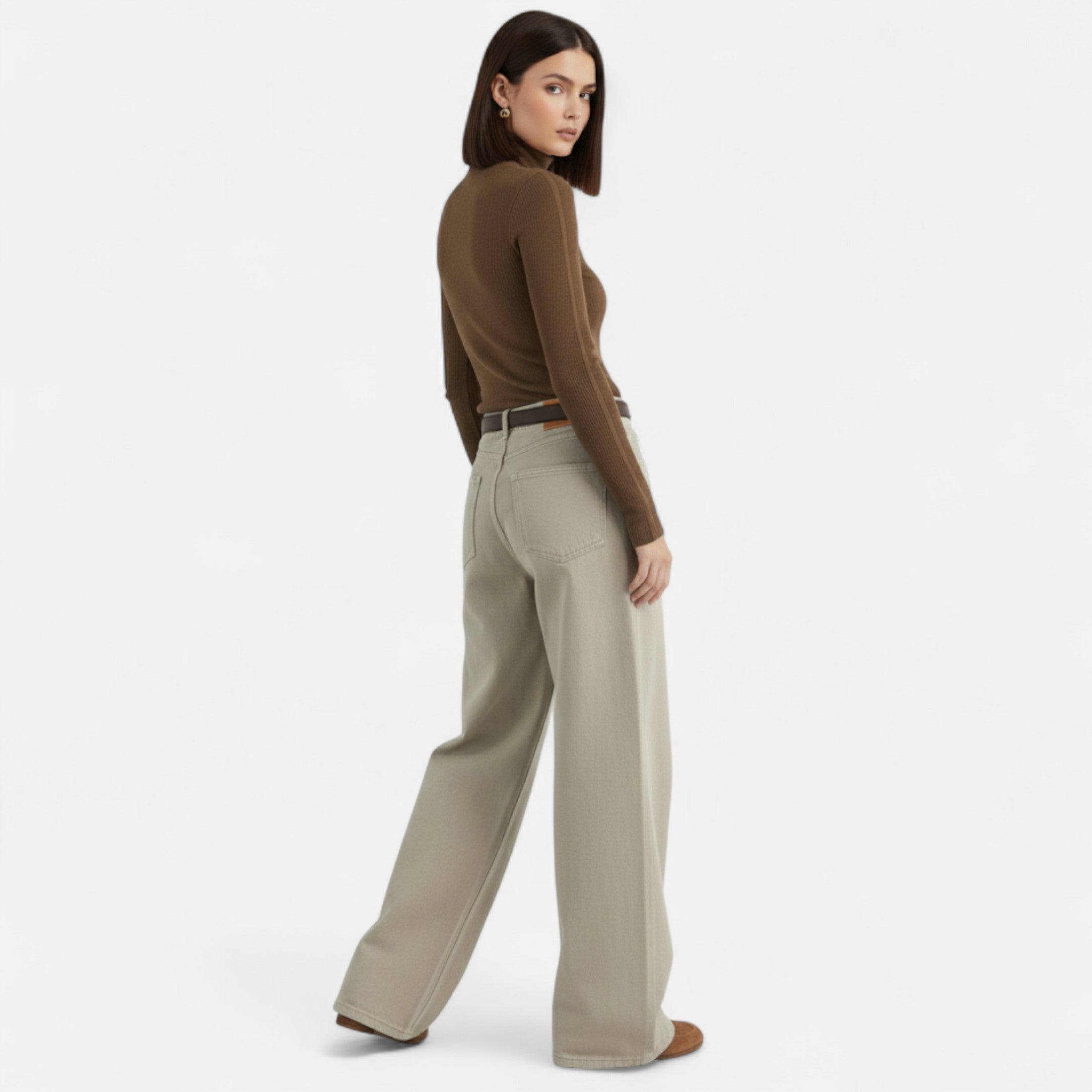 Women's High Waist Wide Leg Cotton Pants