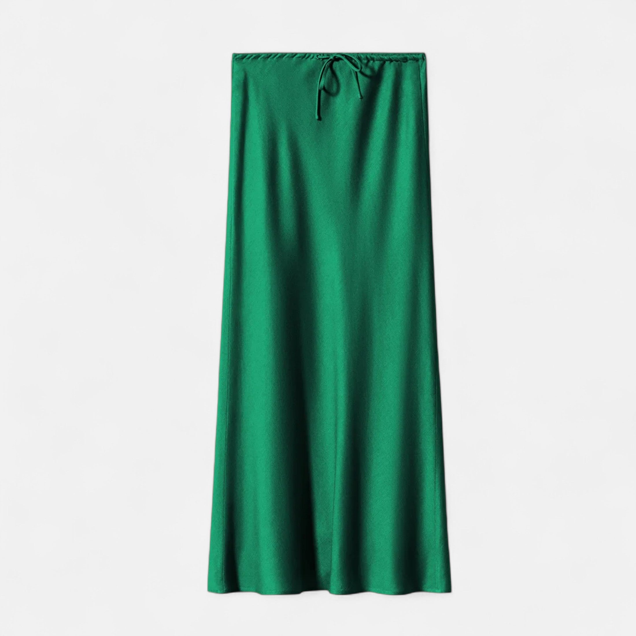 Chic high-waisted satin skirt for women