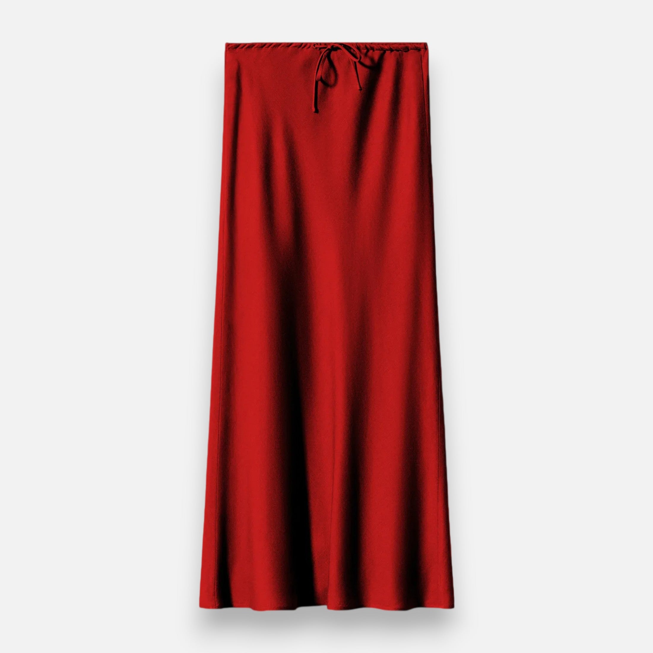 Chic high-waisted satin skirt for women