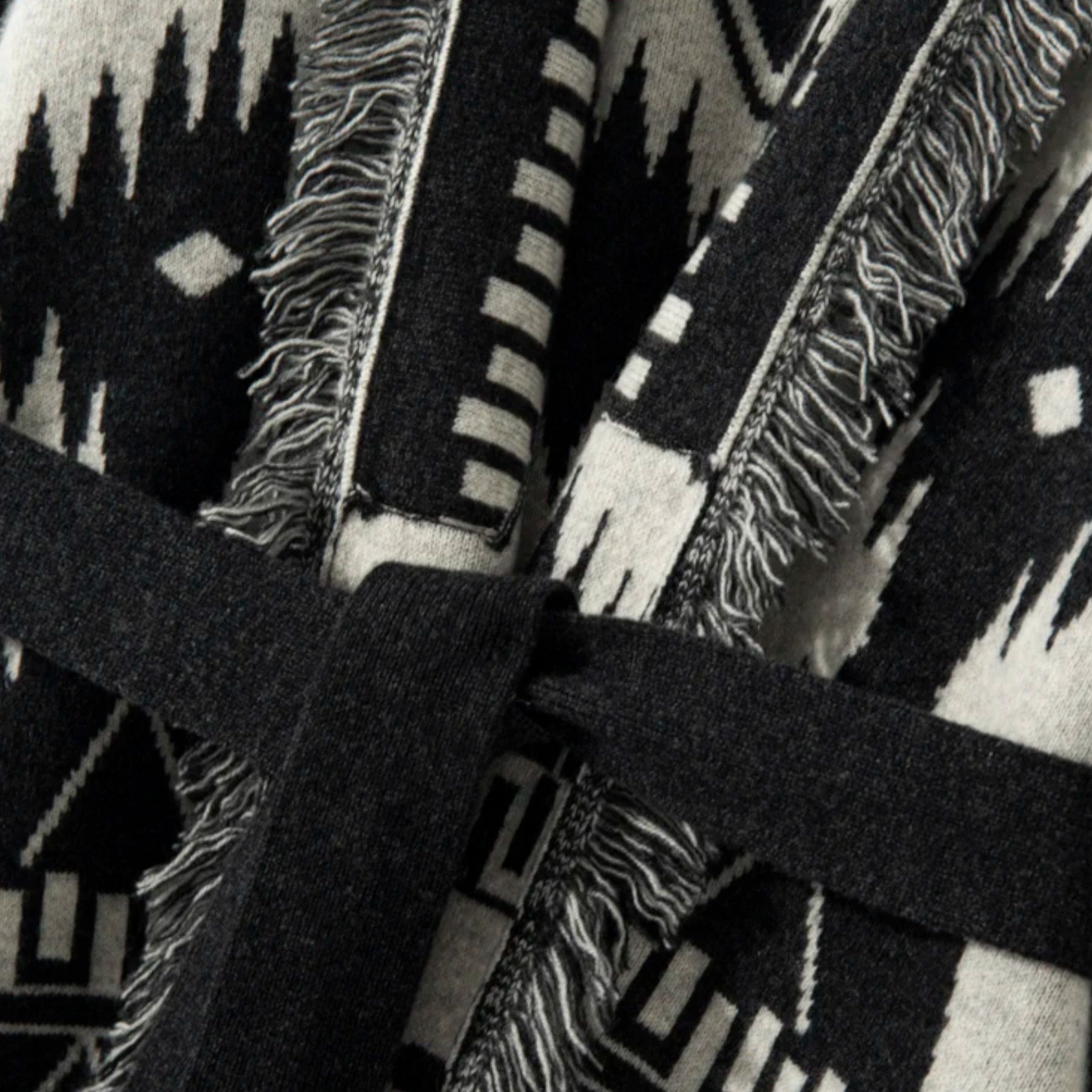 Women's Jacquard Knit Sweater with Pompons