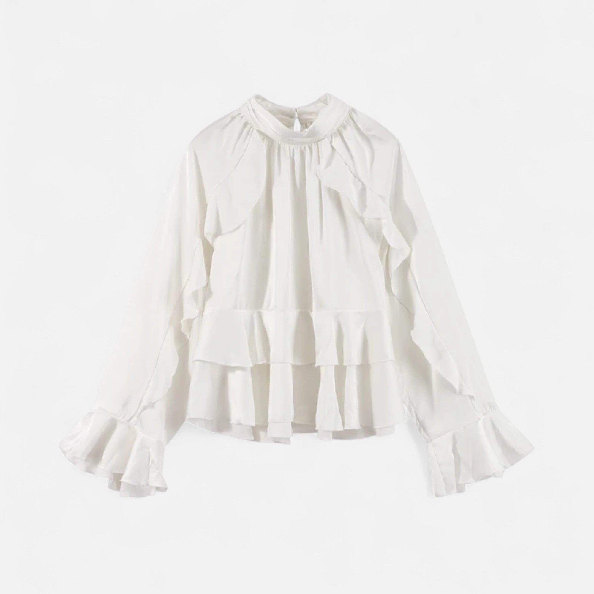 Elegant Women's Ruffled Chiffon Blouse