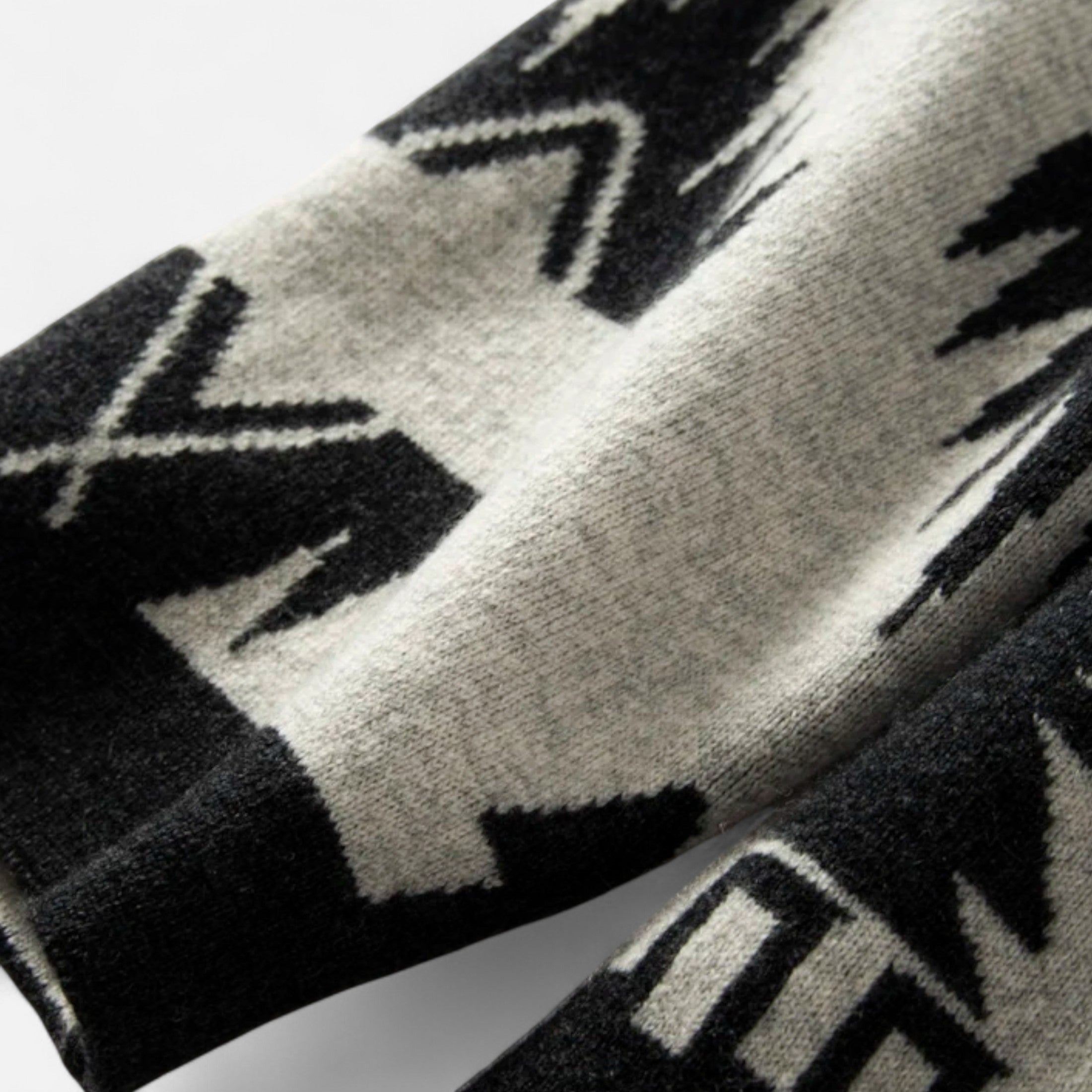 Women's Jacquard Knit Sweater with Pompons