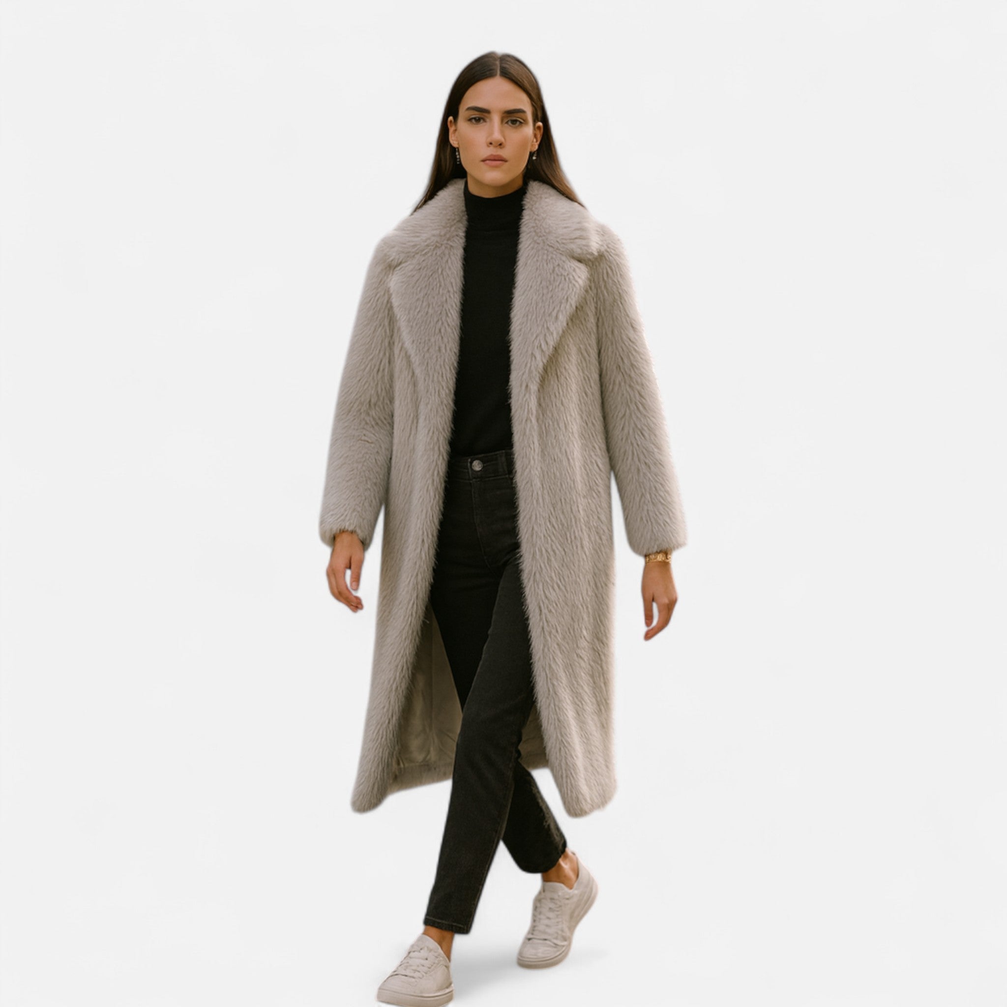 Long Women's Faux Fur Coat
