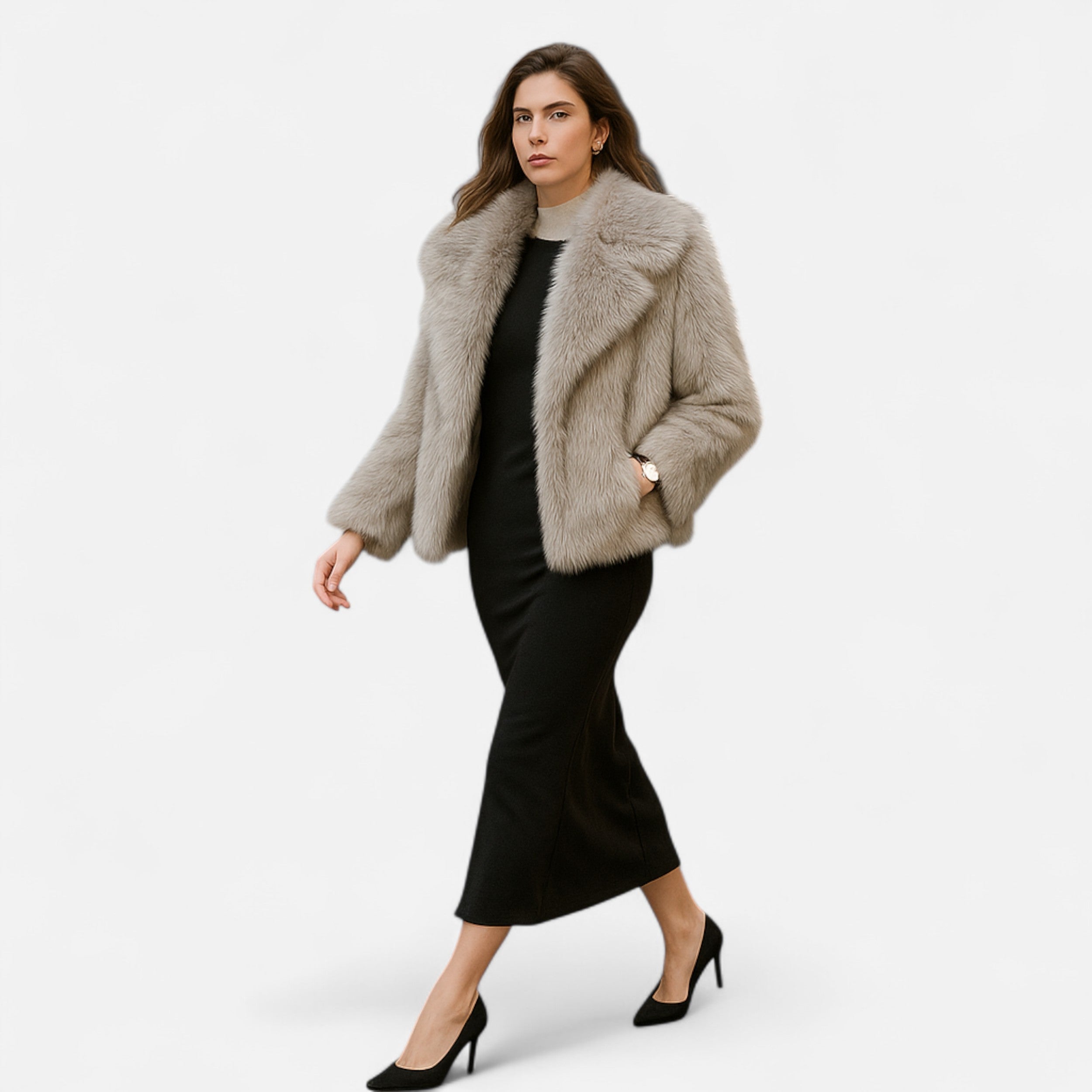 Soft Faux Fur Winter Coat for Women