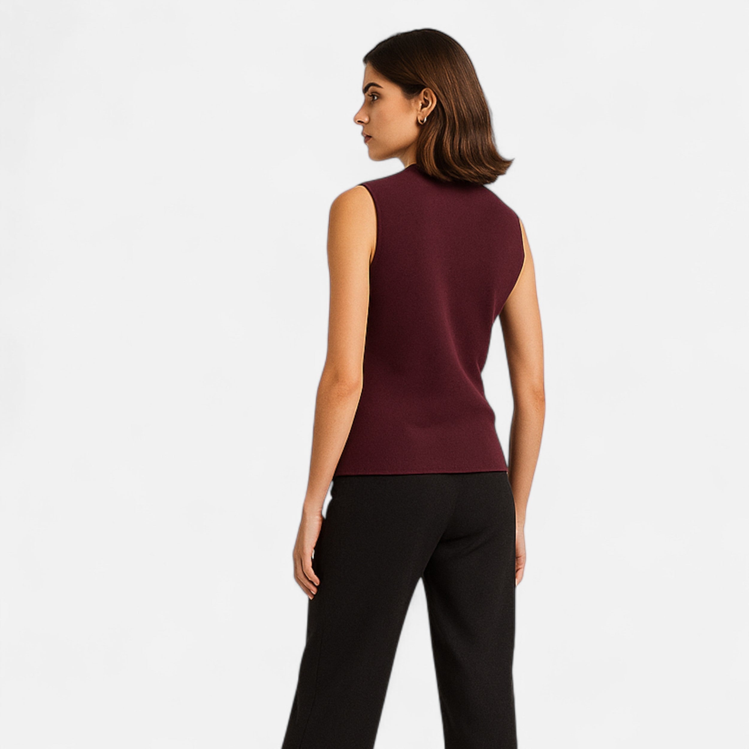 Women's Button-up Cropped Knit Vest