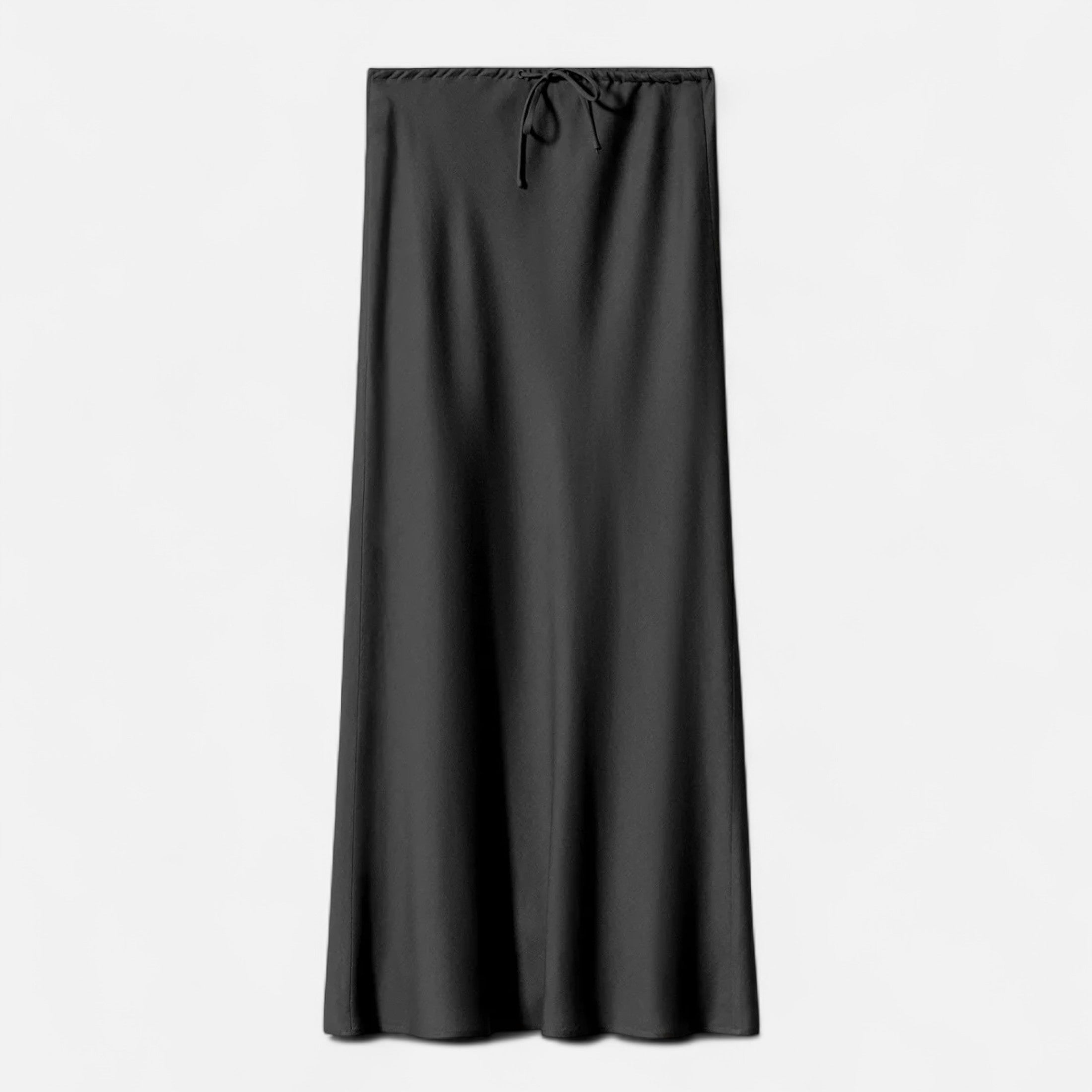 Chic high-waisted satin skirt for women