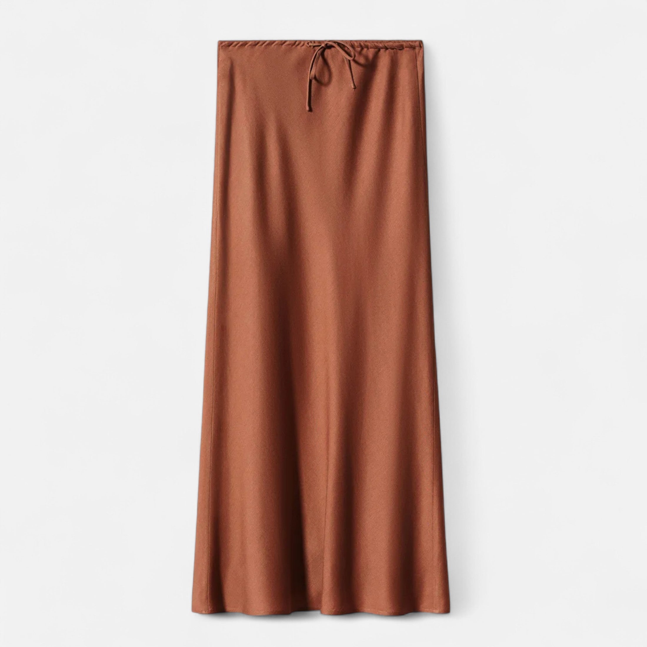 Chic high-waisted satin skirt for women
