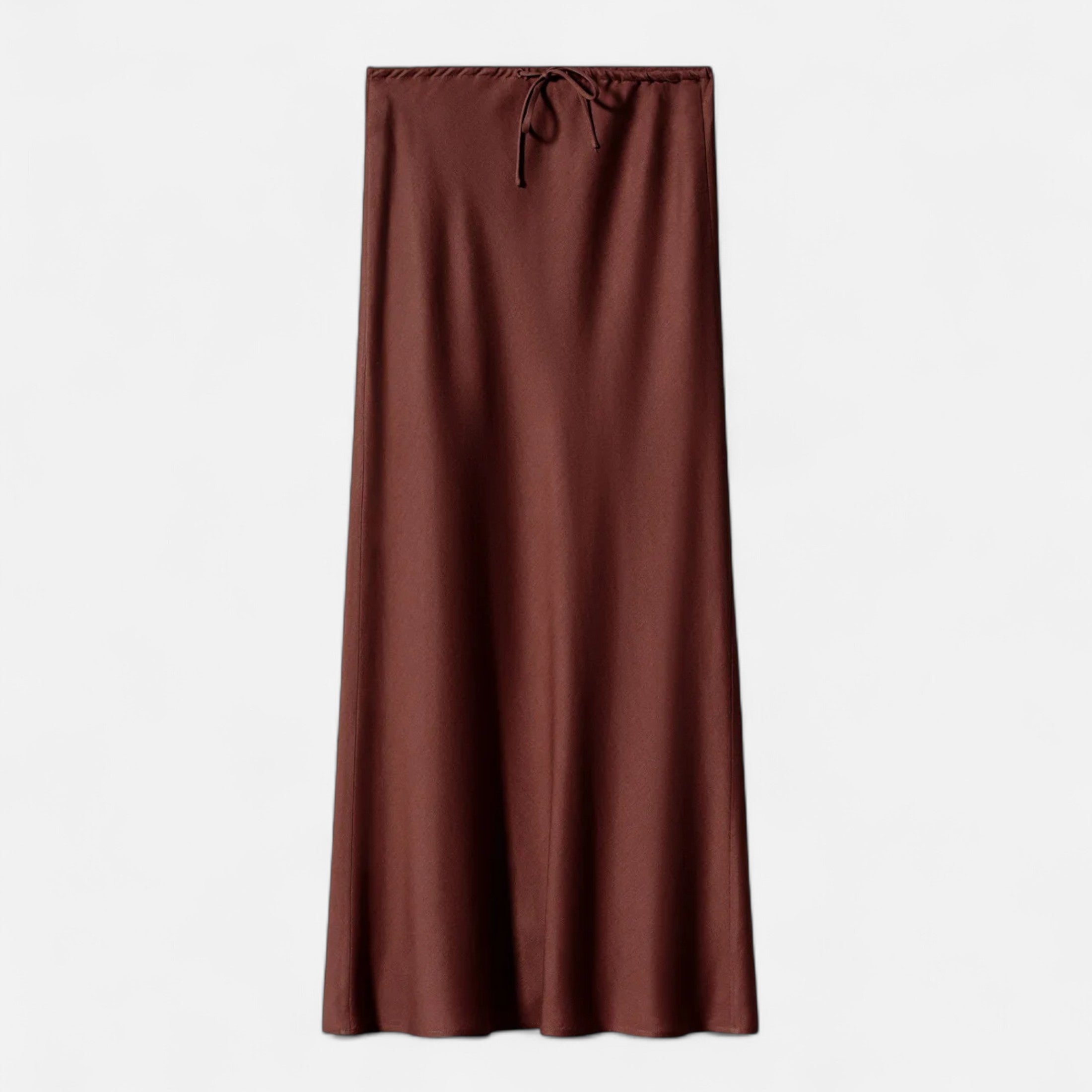 Chic high-waisted satin skirt for women